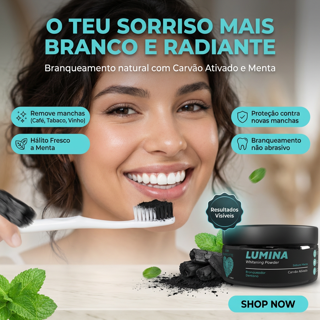 LUMINA New Silhouette – Branqueador Dentário em Pó para Sorriso Mais Branco e Luminoso